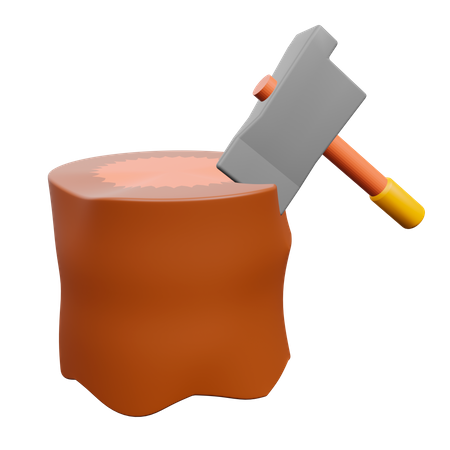 Wood Cutting  3D Icon