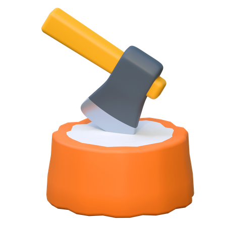Wood Cutting Axe  3D Icon