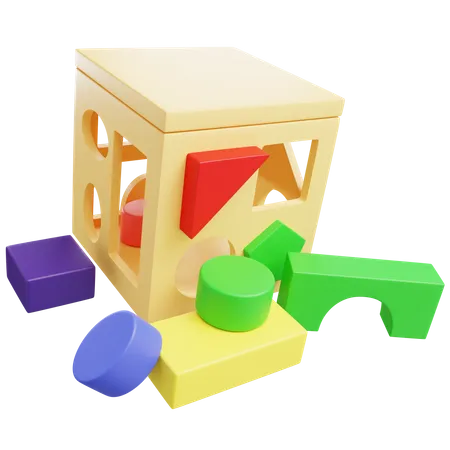 3 D Wood Educational Toy With Isolated Background 3D Icon
