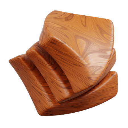 Wood Grain Arrows Creating An Upwards Swirl  3D Icon