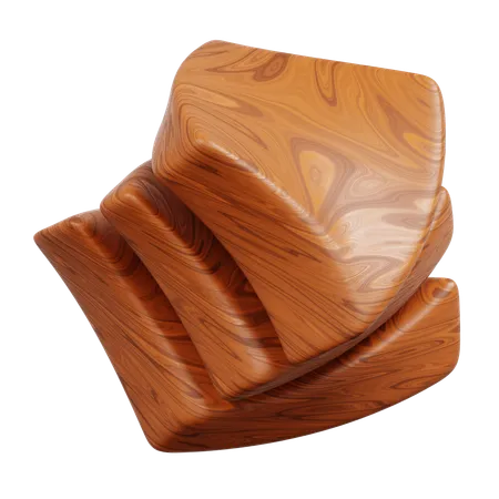 Wood Grain Arrows Creating An Upwards Swirl  3D Icon