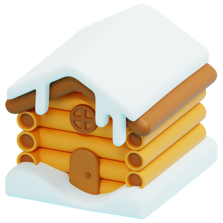 Wood House 3D Icon