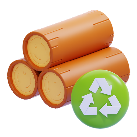 Wood Recycling  3D Icon