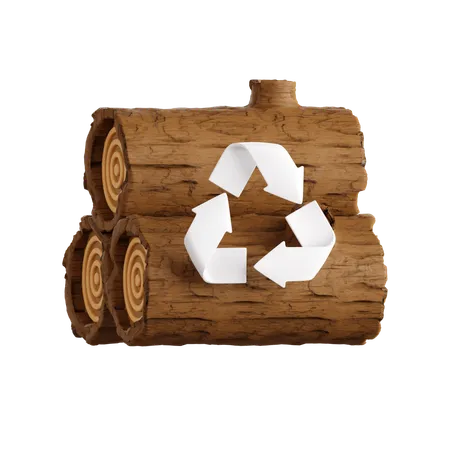 Wood Recycling  3D Icon