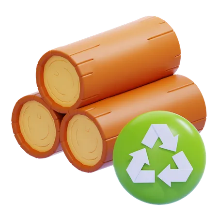 Wood Recycling  3D Icon