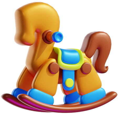 WOOD ROCKING HORSE  3D Icon