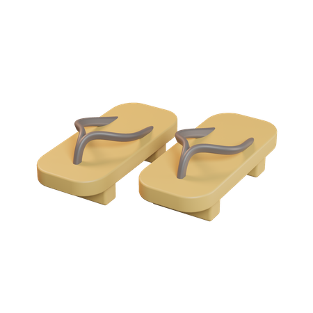 Wood Sandals  3D Icon