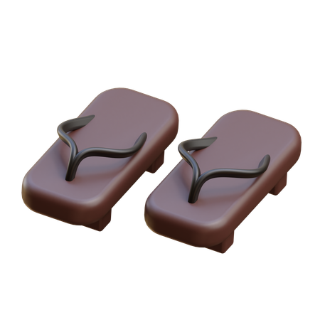 나무 슬리퍼  3D Icon