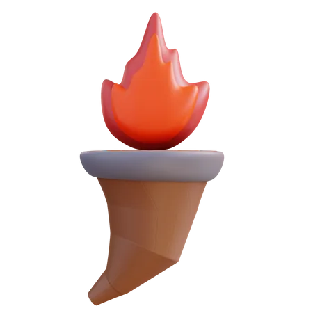 3 D Illustration Wood Torch 3D Icon