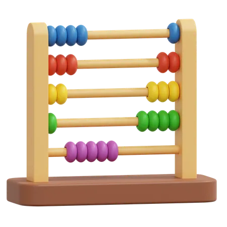 Wooden Abacus Math 3 D Icon Kids Toys Illustration 3D Icon
