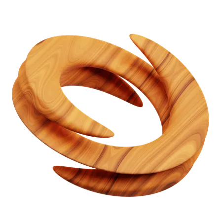 Wooden Abstract Shape  3D Icon