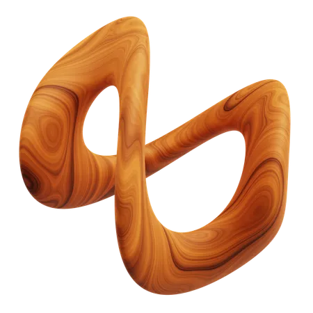 Wooden Abstract Shape  3D Icon