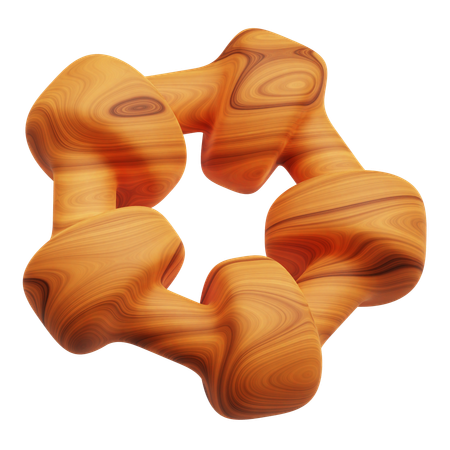 Wooden Abstract Shape  3D Icon