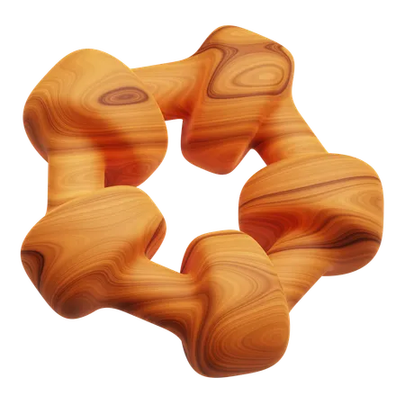 Wooden Abstract Shape  3D Icon