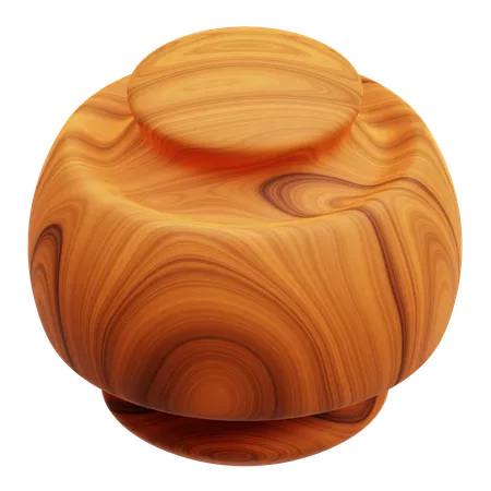 Wooden Abstract Shape  3D Icon