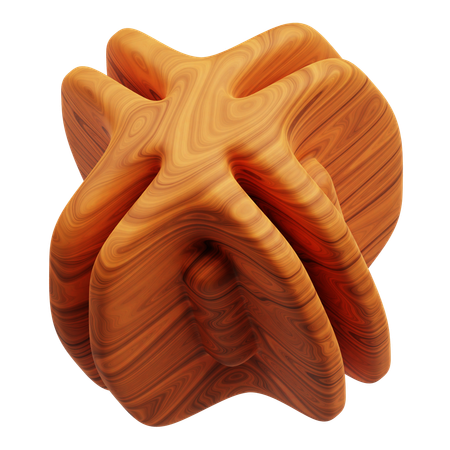 Wooden Abstract Shape  3D Icon