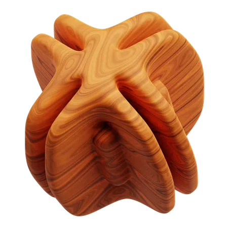 Wooden Abstract Shape  3D Icon