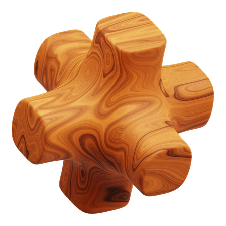 Wooden Abstract Shape  3D Icon