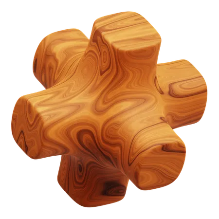 Wooden Abstract Shape  3D Icon