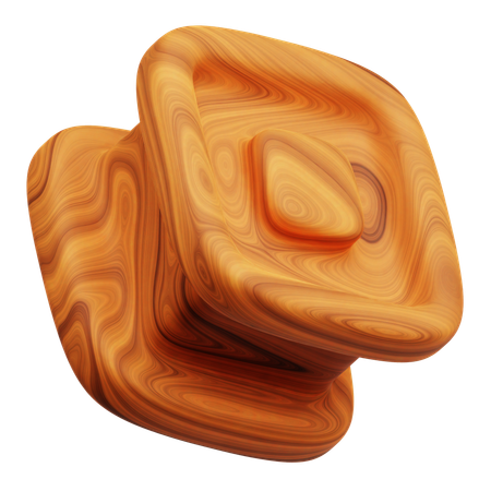 Wooden Abstract Shape  3D Icon