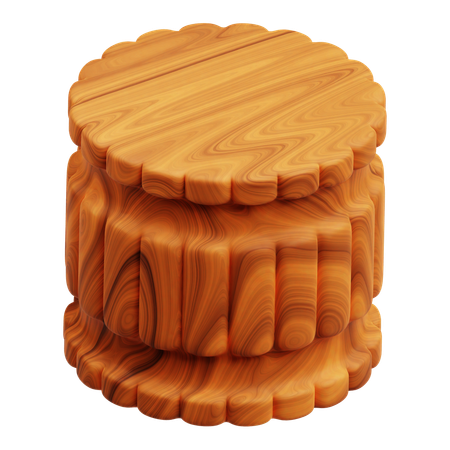 Wooden Abstract Shape  3D Icon