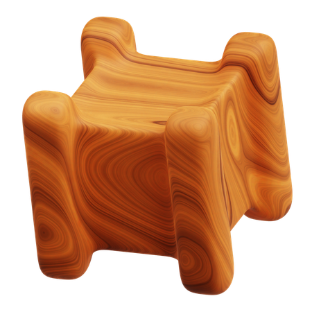 Wooden Abstract Shape  3D Icon