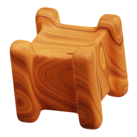 Wooden Abstract Shape  3D Icon