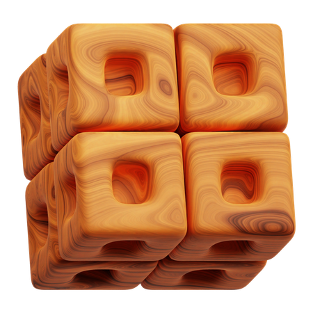 Wooden Abstract Shape  3D Icon