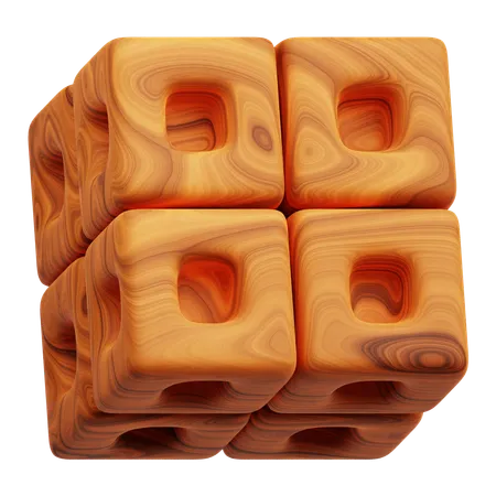 Wooden Abstract Shape  3D Icon