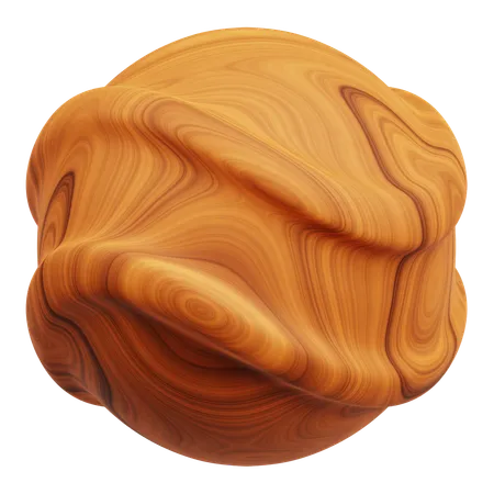 Wooden Abstract Shape  3D Icon