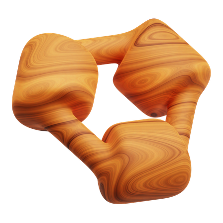 Wooden Abstract Shape  3D Icon