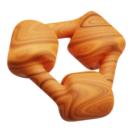 Wooden Abstract Shape  3D Icon