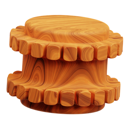 Wooden Abstract Shape  3D Icon