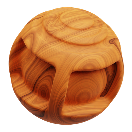 Wooden Abstract Shape  3D Icon