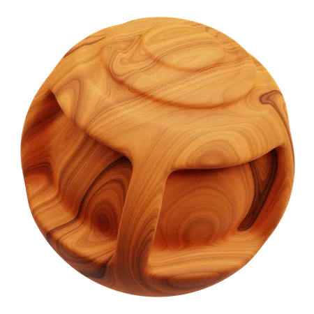 Wooden Abstract Shape  3D Icon