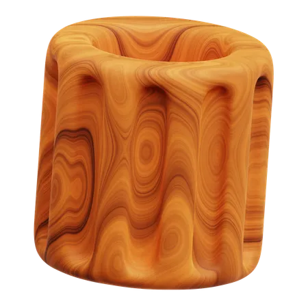 Wooden Abstract Shape  3D Icon