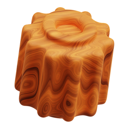 Wooden Abstract Shape  3D Icon