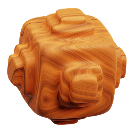 Wooden Abstract Shape  3D Icon