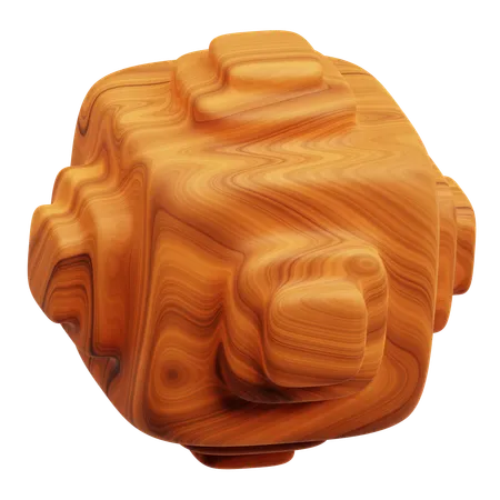 Wooden Abstract Shape  3D Icon