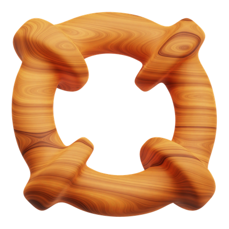 Wooden Abstract Shape  3D Icon