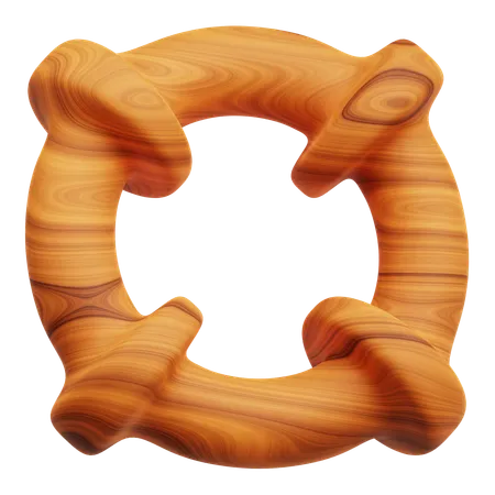 Wooden Abstract Shape  3D Icon