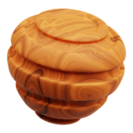 Wooden Abstract Shape  3D Icon