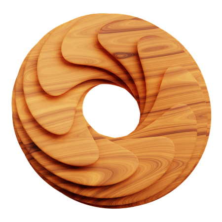 Wooden Abstract Shape  3D Icon