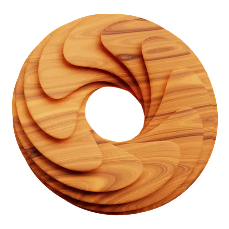 Wooden Abstract Shape  3D Icon