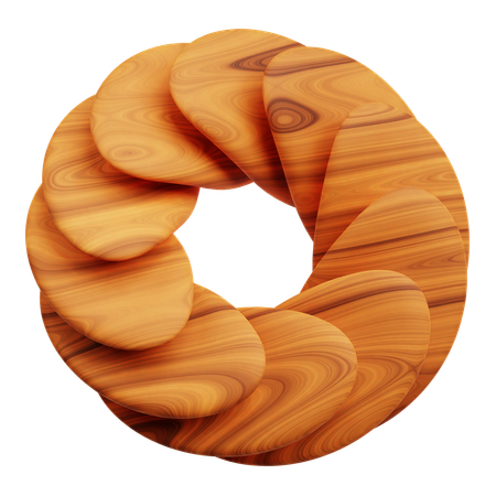 Wooden Abstract Shape  3D Icon