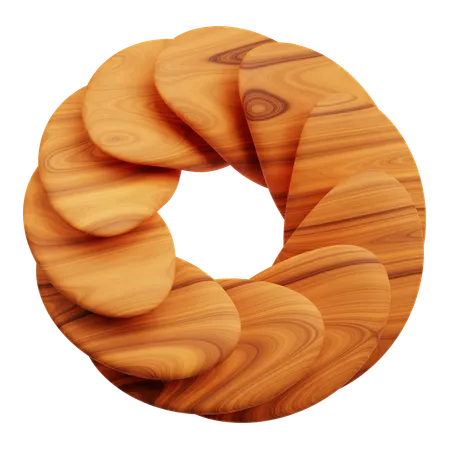 Wooden Abstract Shape  3D Icon