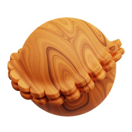 Wooden Abstract Shape  3D Icon