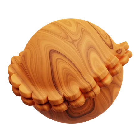 Wooden Abstract Shape  3D Icon