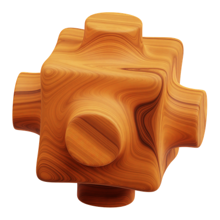 Wooden Abstract Shape  3D Icon