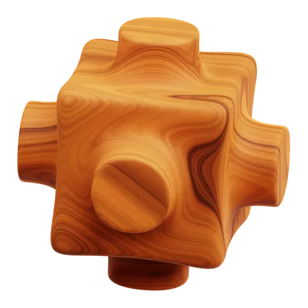 Wooden Abstract Shape  3D Icon